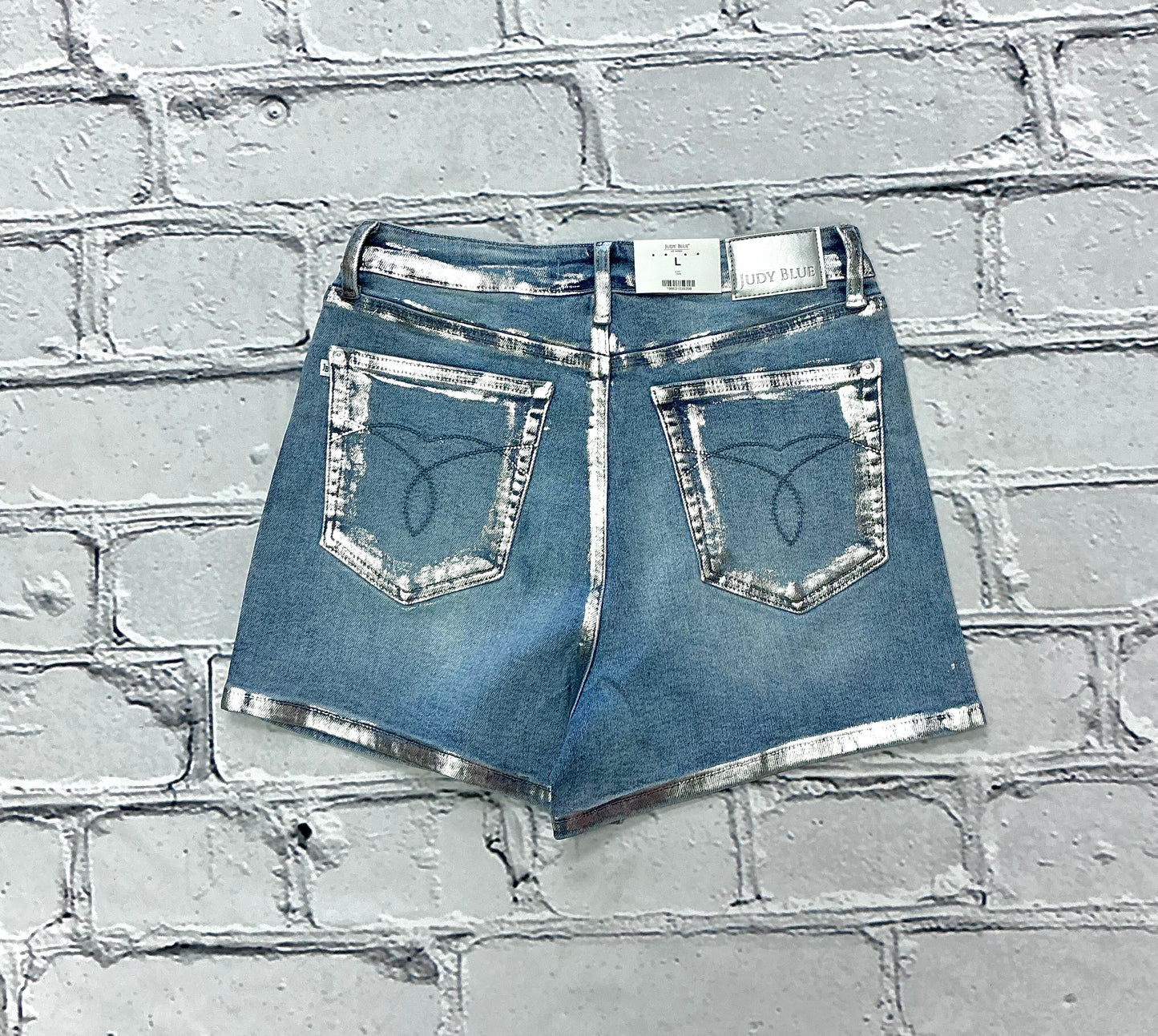 Judy Blue High Waist Slim Short with Foil Seams