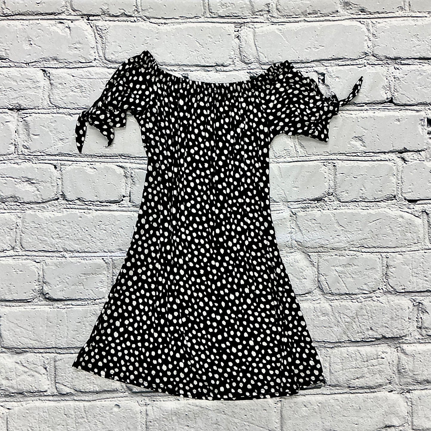 Short Sleeve Off Shoulder Animal Print Dress