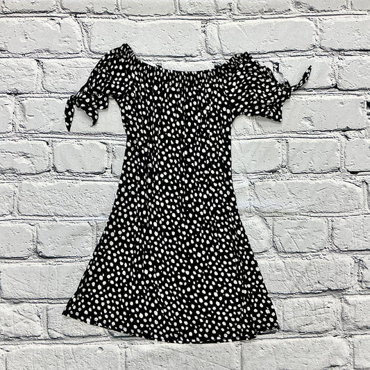 Short Sleeve Off Shoulder Animal Print Dress
