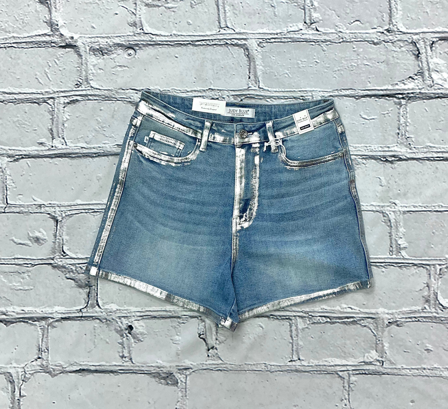 Judy Blue High Waist Slim Short with Foil Seams