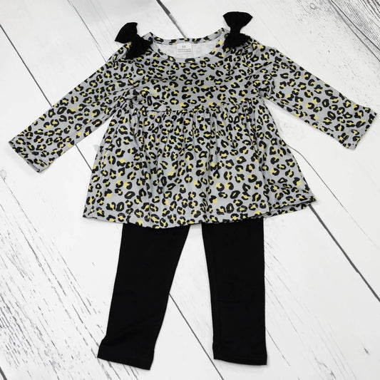 Girls Grey & Yellow Cheetah Outfit