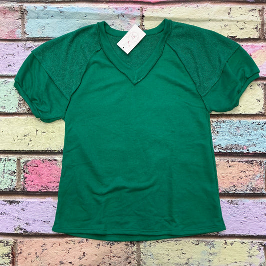 Green with Envy Short Sleeve V Neck