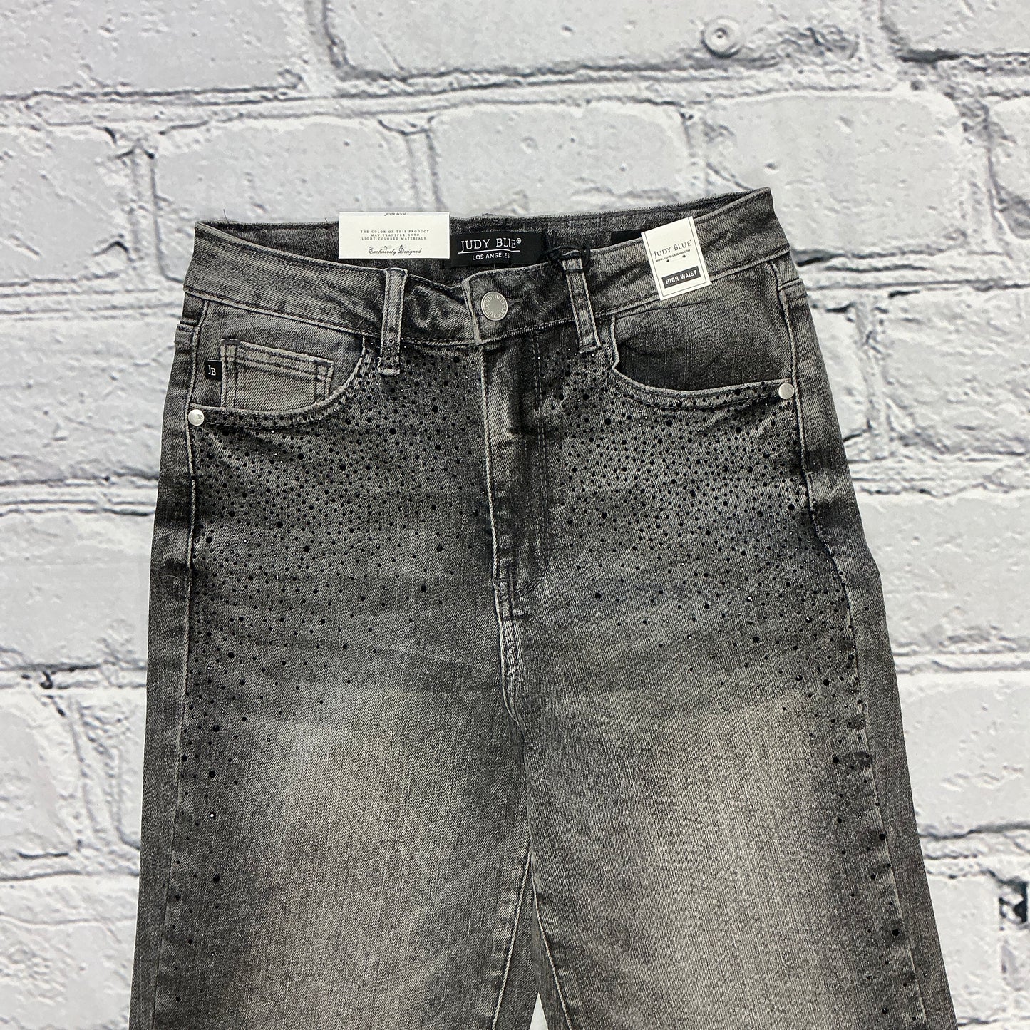 Judy Blue High Waist Rhinestone Straight
