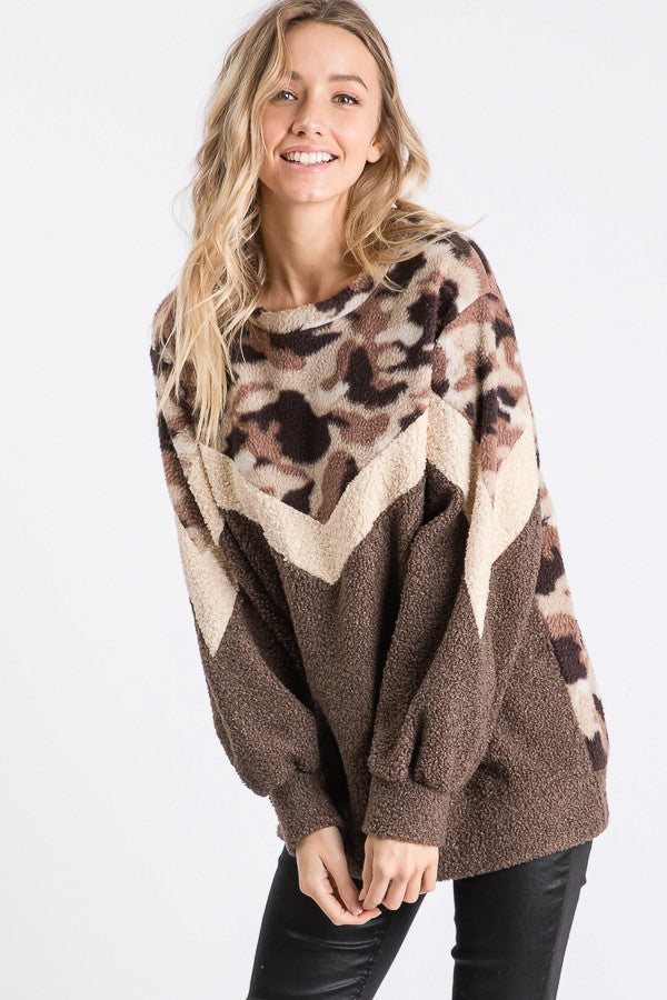 Camo Plush Pullover