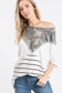 Camo Color Block Off Shoulder Top