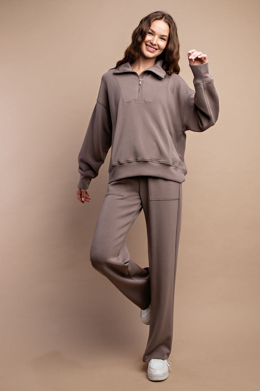 Quarter Zip Mock Neck Pullover