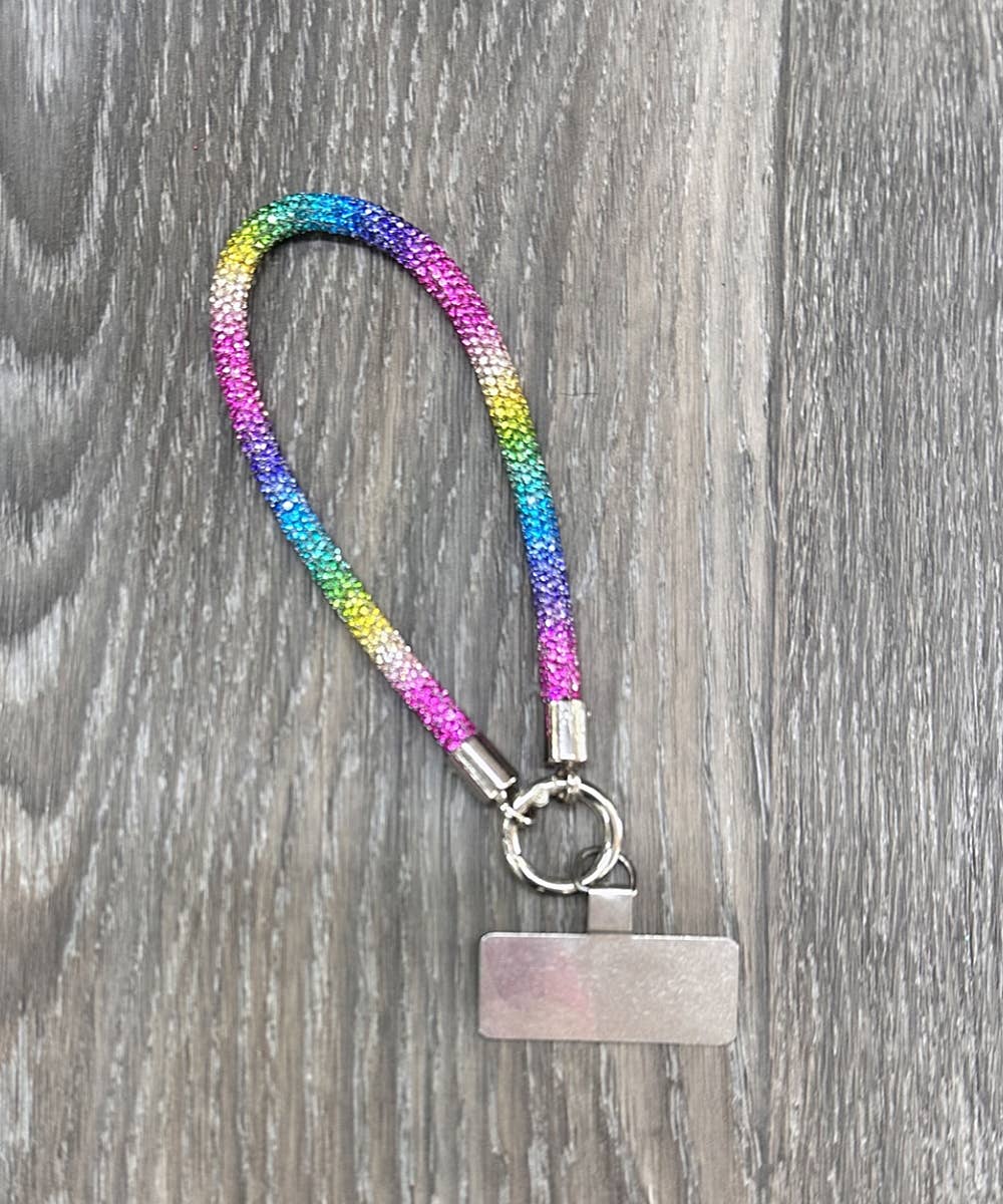 Keychain Rhinestone Wrist Strap Phone Holder