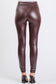 Faux Leather Slim Fit Leggings in Burgundy