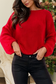 Bow Backless Crewneck Bubble Sleeve Sweater
