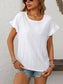 Solid Color Short-Sleeve Hollow-Out Top