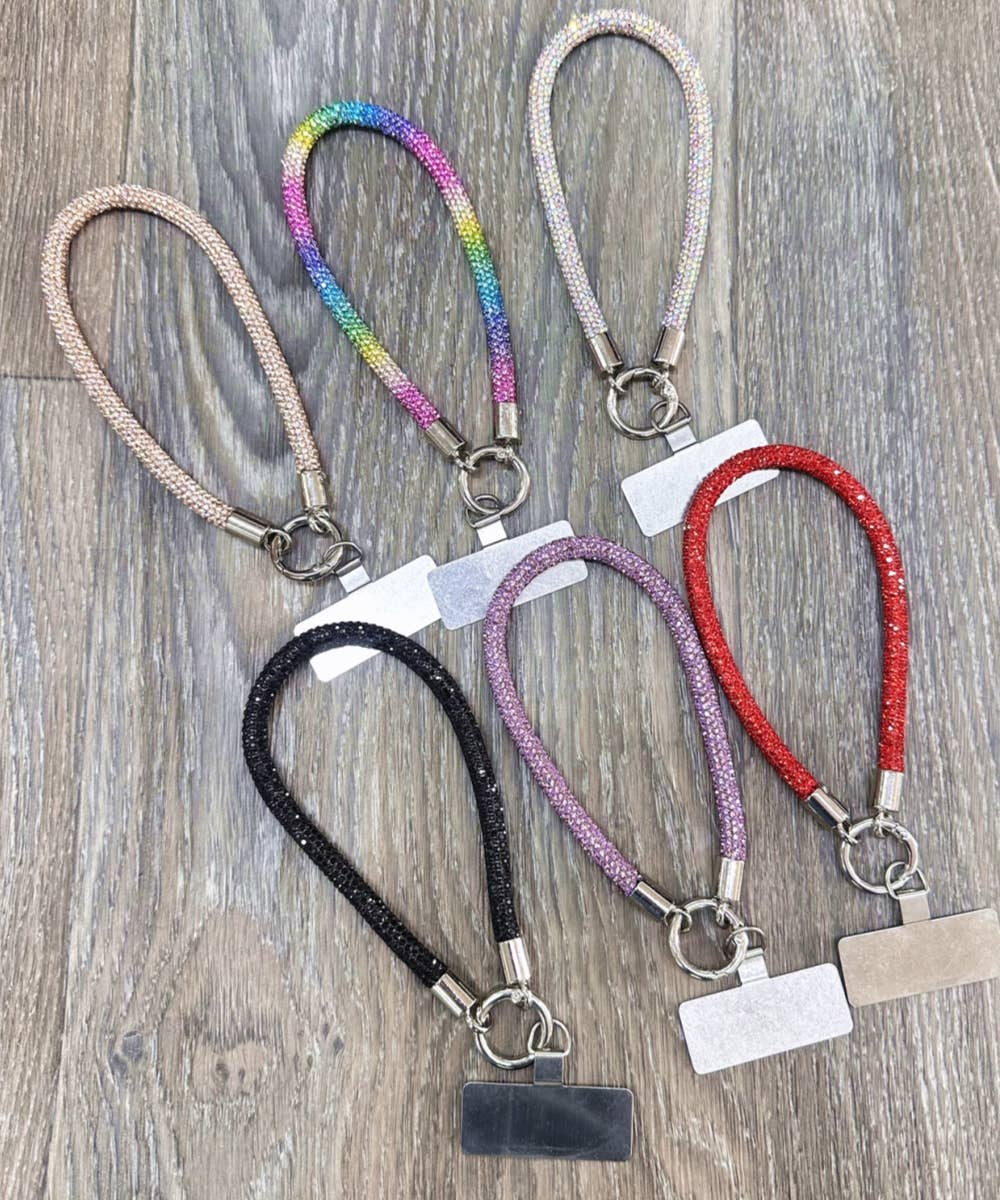 Keychain Rhinestone Wrist Strap Phone Holder