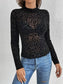 Sheer Mesh Mock Neck Top