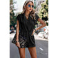 Solid Lapel Neck Dolman Sleeve Romper