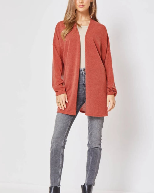 Lightweight Knit Open Front Cardigan