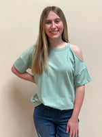 One Cold Shoulder Solid Top