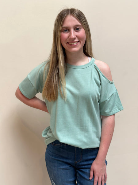 One Cold Shoulder Solid Top