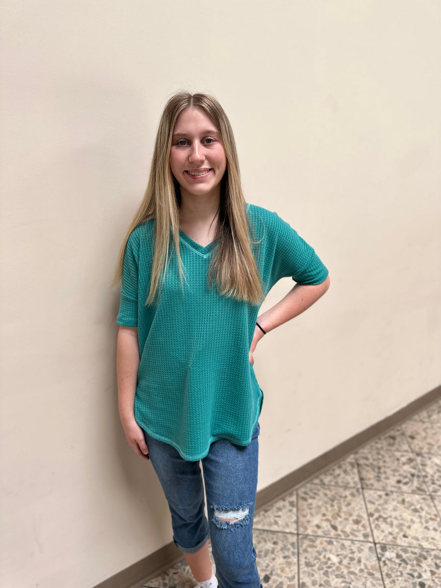 Half Sleeve Solid Knit Top Locke & Key Boutique