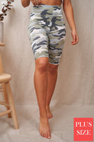 Camo Print Biker Short (Curvy)