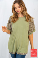 Washed Mix Media Top (Curvy)