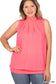 High Neck Pleated Sleeveless Top with Waistband *FINAL SALE*