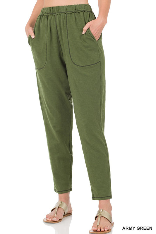 Contrast Stitch Lounge Pants With Pockets *Final Sale*