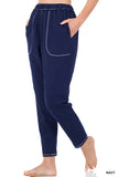 Contrast Stitch Lounge Pants With Pockets