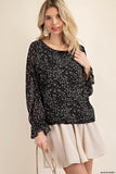 Soft Jacquard Swiss Dot Chiffon Dolman Sleeves