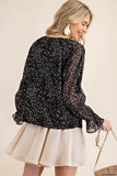 Soft Jacquard Swiss Dot Chiffon Dolman Sleeves