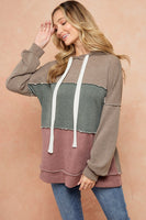 Madrid Rib Solid Color Block Hoodie