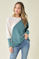 Lets Grab a Cup of Coffee Color Block Sweatshirt