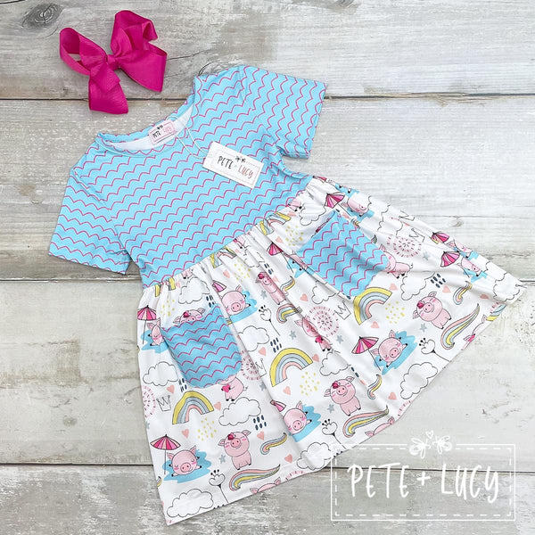 Piggy Party Short Sleeve Dress