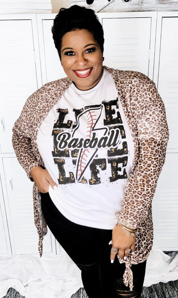 Baseball Life Lightning Bolt Tee