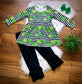Clovers  & Stripes Ruffle Pants Set