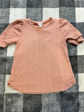 Cable Knit Puff Sleeve Top