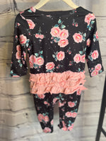 Midnight Floral Zip Romper