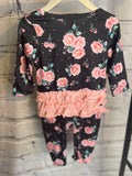 Midnight Floral Zip Romper
