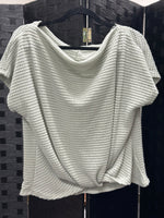 Boat Neck Botton Twist Top in Lt. Sage (Reg. Only)
