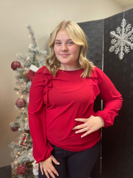 Shoulder Ruffle Detail Top