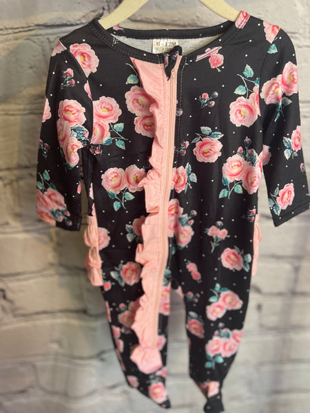 Midnight Floral Zip Romper