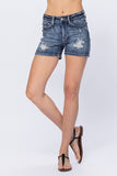 Judy Blue Mid Rise Destroyed Shorts (Plus)